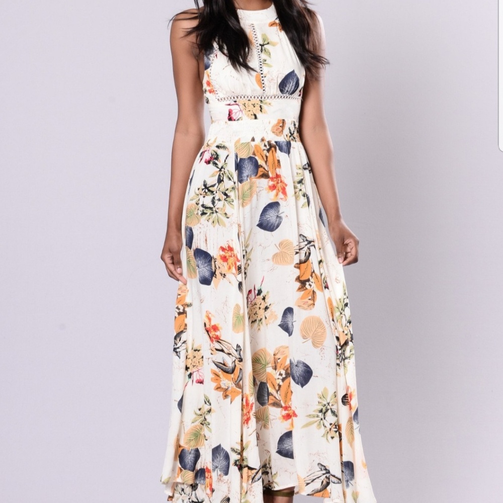 Fashionnova great lengths ivory cream dress